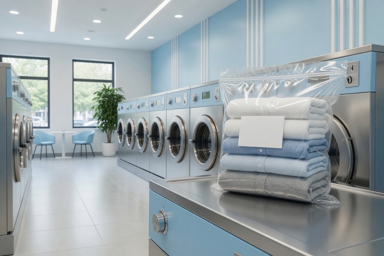 Folded laundry ready for pickup